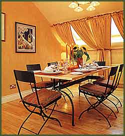 click to enlarge - with a spanish design influence the dining table was chosed for style, size, weight and durability